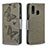 Leather Case Stands Butterfly Flip Cover Holder B01F for Samsung Galaxy A40 Gray