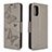 Leather Case Stands Butterfly Flip Cover Holder B01F for Samsung Galaxy A41 Gray