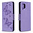 Leather Case Stands Butterfly Flip Cover Holder B01F for Samsung Galaxy A42 5G Clove Purple