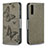 Leather Case Stands Butterfly Flip Cover Holder B01F for Samsung Galaxy A50S Gray