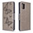 Leather Case Stands Butterfly Flip Cover Holder B01F for Samsung Galaxy A51 5G Gray