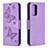 Leather Case Stands Butterfly Flip Cover Holder B01F for Samsung Galaxy A52 4G Clove Purple