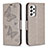 Leather Case Stands Butterfly Flip Cover Holder B01F for Samsung Galaxy A53 5G Gray