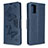 Leather Case Stands Butterfly Flip Cover Holder B01F for Samsung Galaxy A71 5G Blue