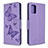 Leather Case Stands Butterfly Flip Cover Holder B01F for Samsung Galaxy A71 5G Clove Purple