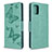 Leather Case Stands Butterfly Flip Cover Holder B01F for Samsung Galaxy A71 5G Green