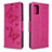 Leather Case Stands Butterfly Flip Cover Holder B01F for Samsung Galaxy A71 5G Hot Pink