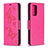 Leather Case Stands Butterfly Flip Cover Holder B01F for Samsung Galaxy A72 4G Hot Pink