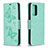 Leather Case Stands Butterfly Flip Cover Holder B01F for Samsung Galaxy A72 5G Green