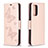 Leather Case Stands Butterfly Flip Cover Holder B01F for Samsung Galaxy A72 5G Rose Gold