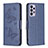 Leather Case Stands Butterfly Flip Cover Holder B01F for Samsung Galaxy A73 5G Blue
