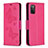 Leather Case Stands Butterfly Flip Cover Holder B01F for Samsung Galaxy F02S SM-E025F Hot Pink