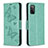 Leather Case Stands Butterfly Flip Cover Holder B01F for Samsung Galaxy M02s Green