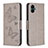 Leather Case Stands Butterfly Flip Cover Holder B01F for Samsung Galaxy M04 Gray