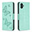 Leather Case Stands Butterfly Flip Cover Holder B01F for Samsung Galaxy M04 Green