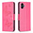 Leather Case Stands Butterfly Flip Cover Holder B01F for Samsung Galaxy M04 Hot Pink