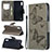 Leather Case Stands Butterfly Flip Cover Holder B01F for Samsung Galaxy M10