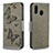 Leather Case Stands Butterfly Flip Cover Holder B01F for Samsung Galaxy M10S Gray