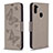 Leather Case Stands Butterfly Flip Cover Holder B01F for Samsung Galaxy M11 Gray