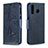 Leather Case Stands Butterfly Flip Cover Holder B01F for Samsung Galaxy M30 Blue