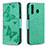 Leather Case Stands Butterfly Flip Cover Holder B01F for Samsung Galaxy M30 Green