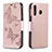 Leather Case Stands Butterfly Flip Cover Holder B01F for Samsung Galaxy M30 Rose Gold