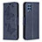 Leather Case Stands Butterfly Flip Cover Holder B01F for Samsung Galaxy M32 4G Blue