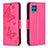 Leather Case Stands Butterfly Flip Cover Holder B01F for Samsung Galaxy M32 4G Hot Pink