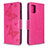 Leather Case Stands Butterfly Flip Cover Holder B01F for Samsung Galaxy M40S Hot Pink