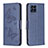 Leather Case Stands Butterfly Flip Cover Holder B01F for Samsung Galaxy M53 5G Blue