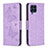 Leather Case Stands Butterfly Flip Cover Holder B01F for Samsung Galaxy M53 5G Clove Purple