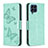 Leather Case Stands Butterfly Flip Cover Holder B01F for Samsung Galaxy M53 5G Green