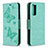 Leather Case Stands Butterfly Flip Cover Holder B01F for Samsung Galaxy S20 FE 4G Green