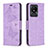 Leather Case Stands Butterfly Flip Cover Holder B01F for Vivo Y11 (2023) Clove Purple