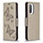 Leather Case Stands Butterfly Flip Cover Holder B01F for Xiaomi Mi 11i 5G Gray