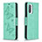 Leather Case Stands Butterfly Flip Cover Holder B01F for Xiaomi Mi 11X 5G Green