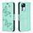 Leather Case Stands Butterfly Flip Cover Holder B01F for Xiaomi Mi 12T 5G Green