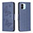 Leather Case Stands Butterfly Flip Cover Holder B01F for Xiaomi Poco C50 Blue