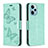 Leather Case Stands Butterfly Flip Cover Holder B01F for Xiaomi Poco F5 5G Green