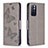 Leather Case Stands Butterfly Flip Cover Holder B01F for Xiaomi Poco M4 Pro 5G Gray