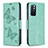 Leather Case Stands Butterfly Flip Cover Holder B01F for Xiaomi Poco M4 Pro 5G Green