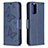 Leather Case Stands Butterfly Flip Cover Holder B01F for Xiaomi Redmi Note 10 4G Blue