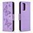 Leather Case Stands Butterfly Flip Cover Holder B01F for Xiaomi Redmi Note 10 Pro 4G Clove Purple