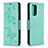 Leather Case Stands Butterfly Flip Cover Holder B01F for Xiaomi Redmi Note 10 Pro 4G Green