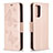 Leather Case Stands Butterfly Flip Cover Holder B01F for Xiaomi Redmi Note 10 Pro 4G Rose Gold