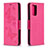 Leather Case Stands Butterfly Flip Cover Holder B01F for Xiaomi Redmi Note 10 Pro Max Hot Pink