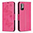 Leather Case Stands Butterfly Flip Cover Holder B01F for Xiaomi Redmi Note 10T 5G Hot Pink