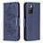 Leather Case Stands Butterfly Flip Cover Holder B01F for Xiaomi Redmi Note 11 4G (2021) Blue