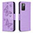 Leather Case Stands Butterfly Flip Cover Holder B01F for Xiaomi Redmi Note 11 4G (2021) Clove Purple