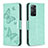 Leather Case Stands Butterfly Flip Cover Holder B01F for Xiaomi Redmi Note 11 Pro 4G Green